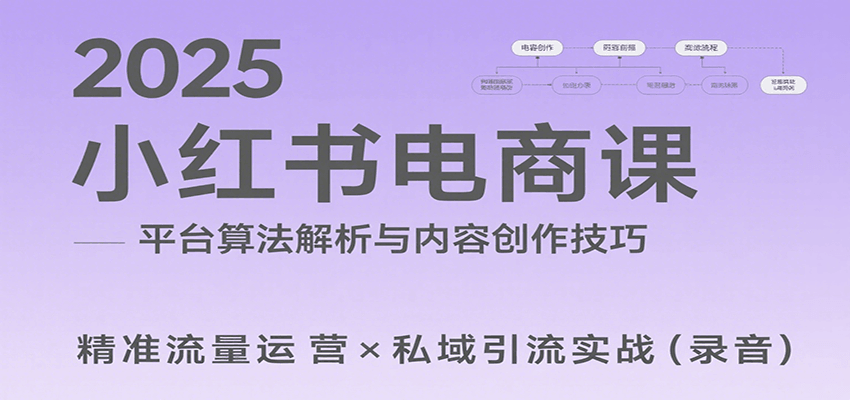 2025小红书电商课：解析算法，创作高转化内容，助力卖家获取流量实现变现（录音）-靠谱项目库