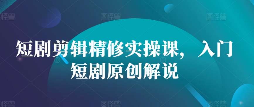短剧剪辑精修实操课，入门短剧原创解说-靠谱项目库