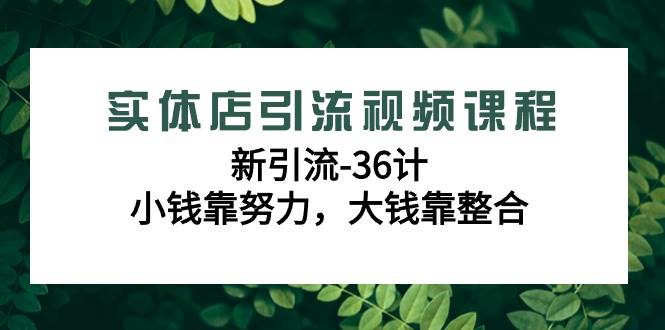 实体店引流视频课程,新引流-36计,小钱靠努力,大钱靠整合(48节课)-靠谱项目库