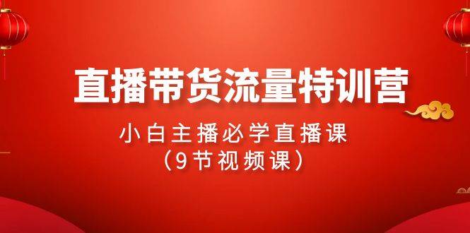 2024直播带货流量特训营，小白主播必学直播课（9节视频课）-靠谱项目库