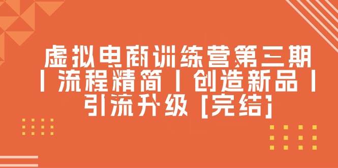 虚拟电商训练营第三期丨流程精简丨创造新品丨引流升级 [完结]-靠谱项目库
