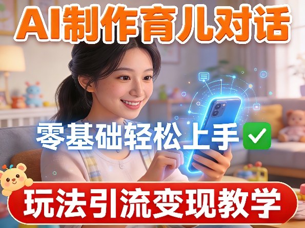 AI制作育儿对话，零基础轻松上手，玩法引流变现教学-靠谱项目库