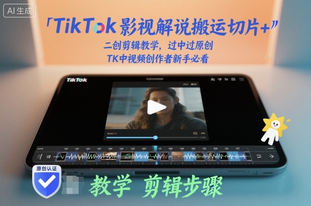 TikTok影视解说搬运切片+二创剪辑教学，过中过原创，TK中视频创作者新手必看-靠谱项目库