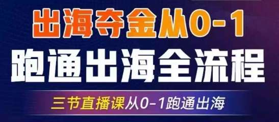 2025出海夺金从0-1跑通出海全流程，三节直播课从0-1跑通出海，教你用AI跑通全流程-靠谱项目库