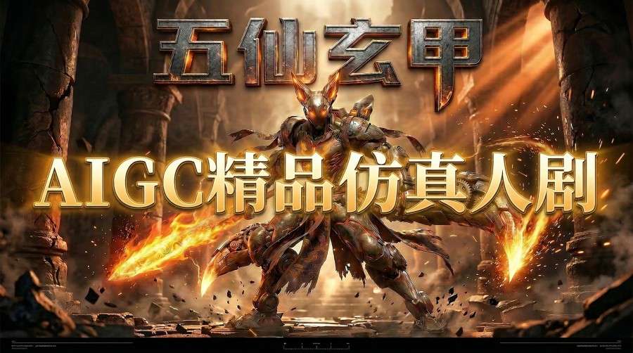 AIGC精品仿真人短剧教学，以五仙玄甲风为例展示保姆级实操教学-靠谱项目库