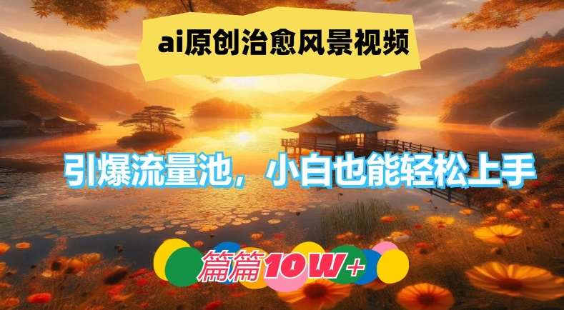 ai原创治愈风景视频,引爆流量池,小白也能轻松上手,篇篇10w+【揭秘】-靠谱项目库