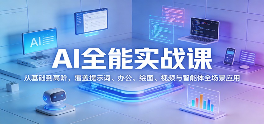 AI全能实战课:从基础到高阶,覆盖提示词、办公、绘图、视频与智能体全场景应用-靠谱项目库