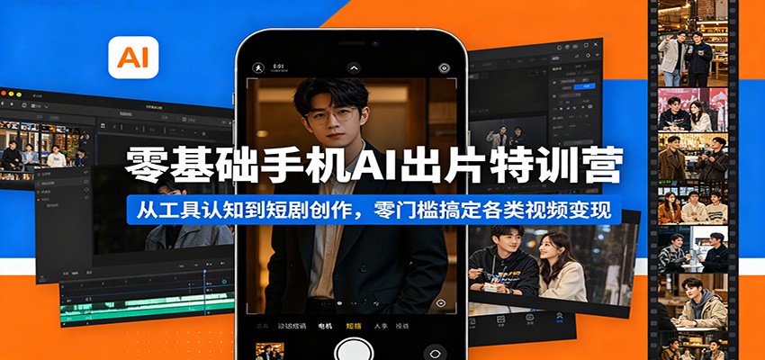 零基础手机AI出片特训营:从工具认知到短剧创作,零门槛搞定各类视频变现-靠谱项目库