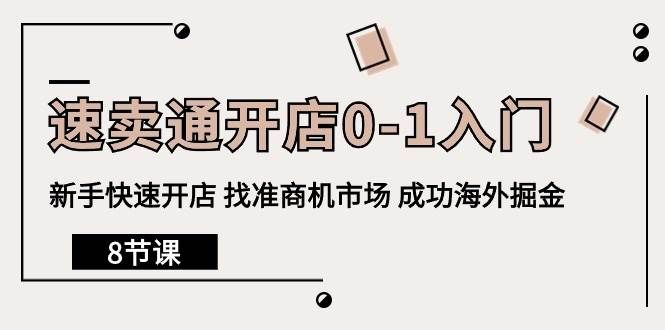 （10126期）速卖通开店0-1入门，新手快速开店 找准商机市场 成功海外掘金（8节课）-靠谱项目库