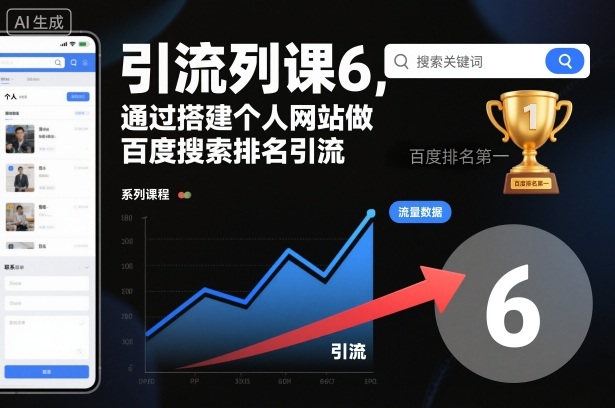 引流系列课6，通过搭建个人网站做百度搜索排名引流-靠谱项目库