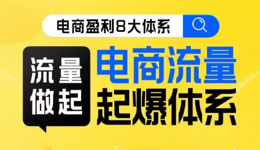 8大体系流量篇·流量做起，电商流量起爆体系线上课-靠谱项目库