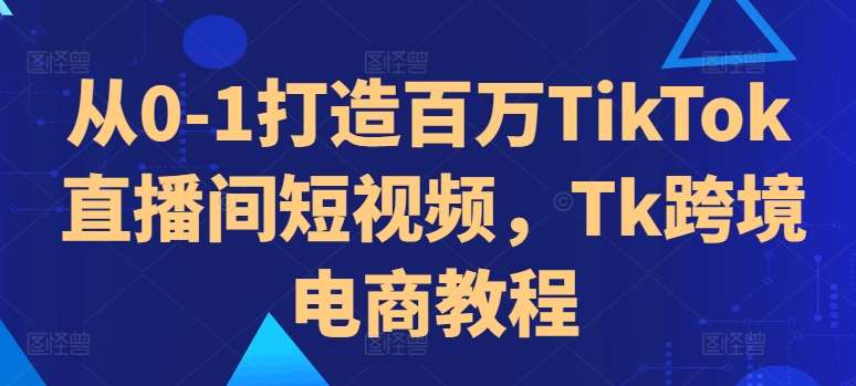从0-1打造百万TikTok直播间短视频，Tk跨境电商教程-靠谱项目库