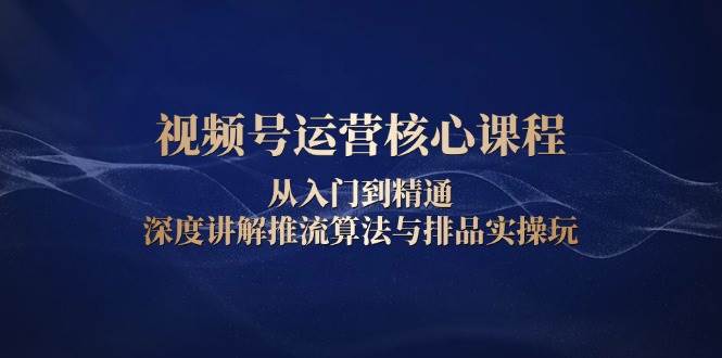 （13863期）视频号运营核心课程，从入门到精通，深度讲解推流算法与排品实操玩-靠谱项目库