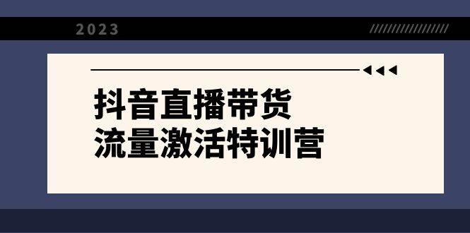 抖音直播带货-流量激活特训营,入行新手小白主播必学(21节课+资料)-靠谱项目库