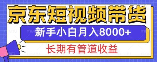京东短视频带货新玩法，长期管道收益，新手也能月入8000+-靠谱项目库