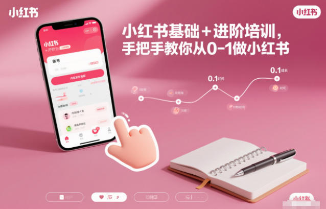 小红书基础+进阶培训，手把手教你从0-1做小红书-靠谱项目库