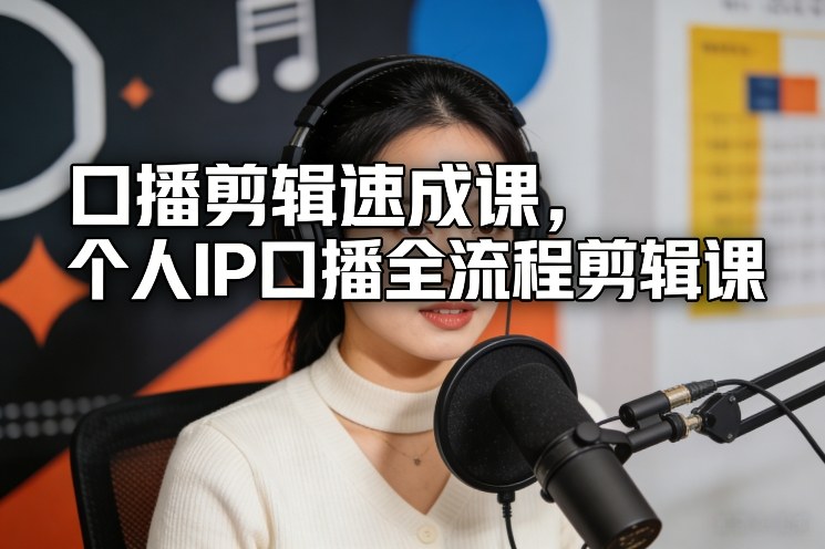 口播剪辑速成课，个人IP口播全流程剪辑课-靠谱项目库