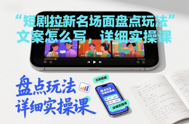短剧拉新名场面盘点玩法文案怎么写，详细实操课-靠谱项目库