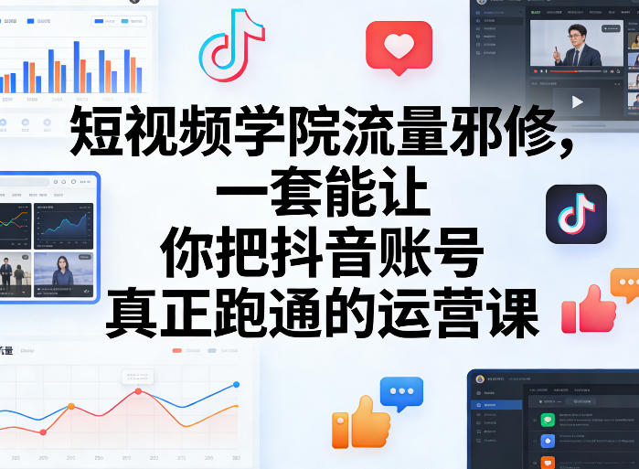 短视频学院流量邪修，一套能让你把抖音账号真正跑通的运营课-靠谱项目库
