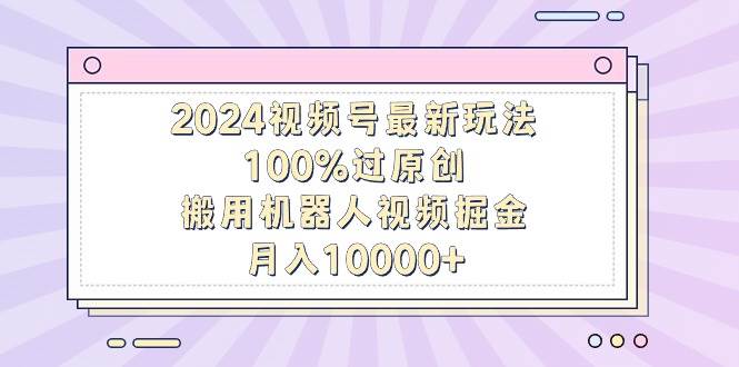 2024视频号最新玩法,100%过原创,搬用机器人视频掘金,月入10000+-靠谱项目库