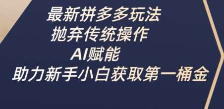 最新拼多多玩法,抛弃传统操作,AI赋能,助力新手小白获取第一桶金-靠谱项目库