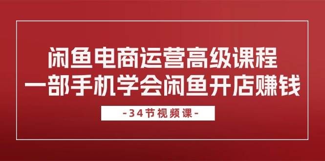 （10686期）闲鱼电商运营高级课程，一部手机学会闲鱼开店赚钱（34节课）-靠谱项目库