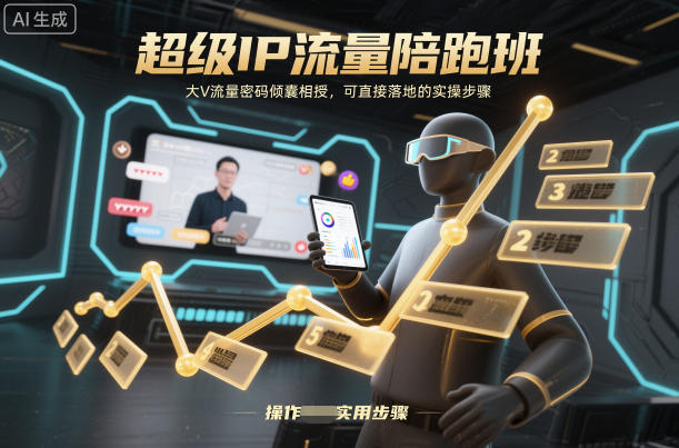 超级IP流量陪跑班，大V流量密码倾囊相授，可直接落地的实操步骤-靠谱项目库