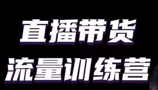 直播带货流量训练营,小白主播必学直播课-靠谱项目库