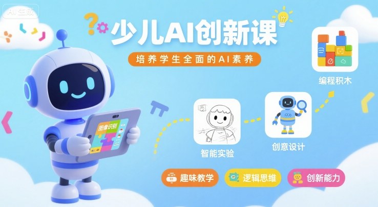 少儿AI创新课，培养学生全面的AI素养-靠谱项目库