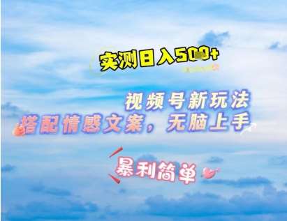 微信视频号最新玩法,表情包搭配情感文案,2分钟一条原创作品,简单好上手,轻松日入几张-靠谱项目库