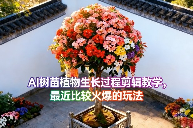 AI树苗植物生长过程剪辑教学，最近比较火爆的玩法-靠谱项目库