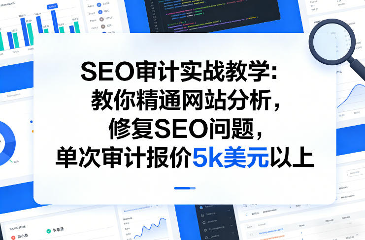 SEO审计实战教学：教你精通网站分析，修复SEO问题，单次审计报价5k美元以上-靠谱项目库