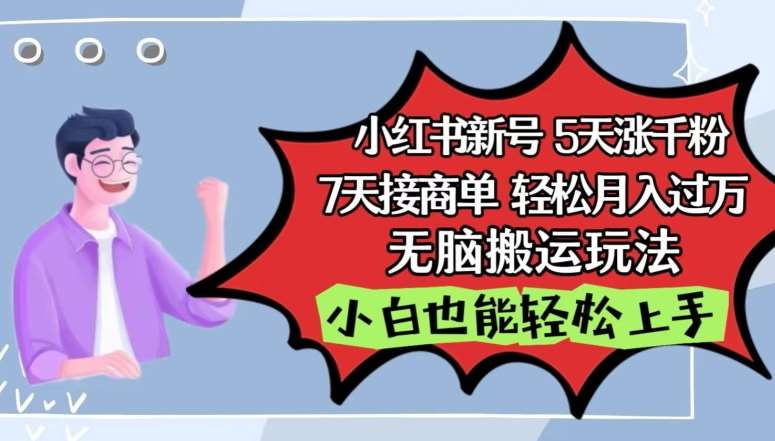 小红书影视泥巴追剧5天涨千粉，7天接商单，轻松月入过万，无脑搬运玩法【揭秘】-靠谱项目库