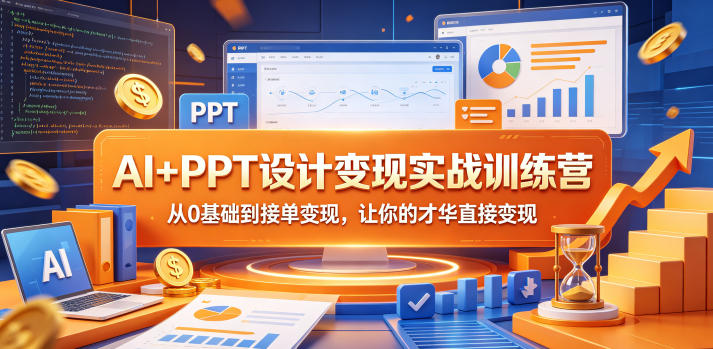 AI+PPT设计变现实战训练营，从0基础到接单变现，让你的才华直接变现-靠谱项目库