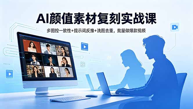 (18450期)AI颜值素材复刻实战课,多图控一致性+提示词反推+洗图去重,批量做爆款视频-靠谱项目库