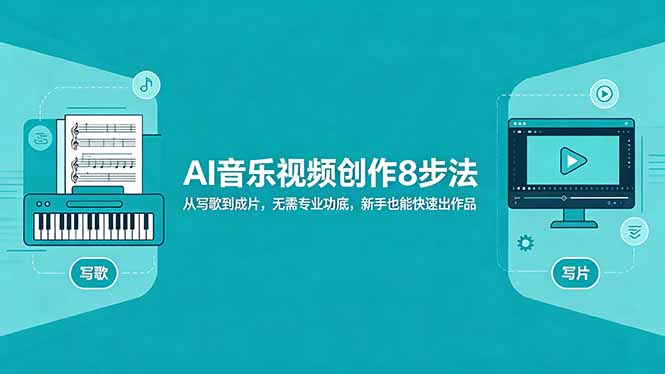 （18340期）AI音乐视频创作8步法：从写歌到成片，无需专业功底，新手也能快速出作品-靠谱项目库