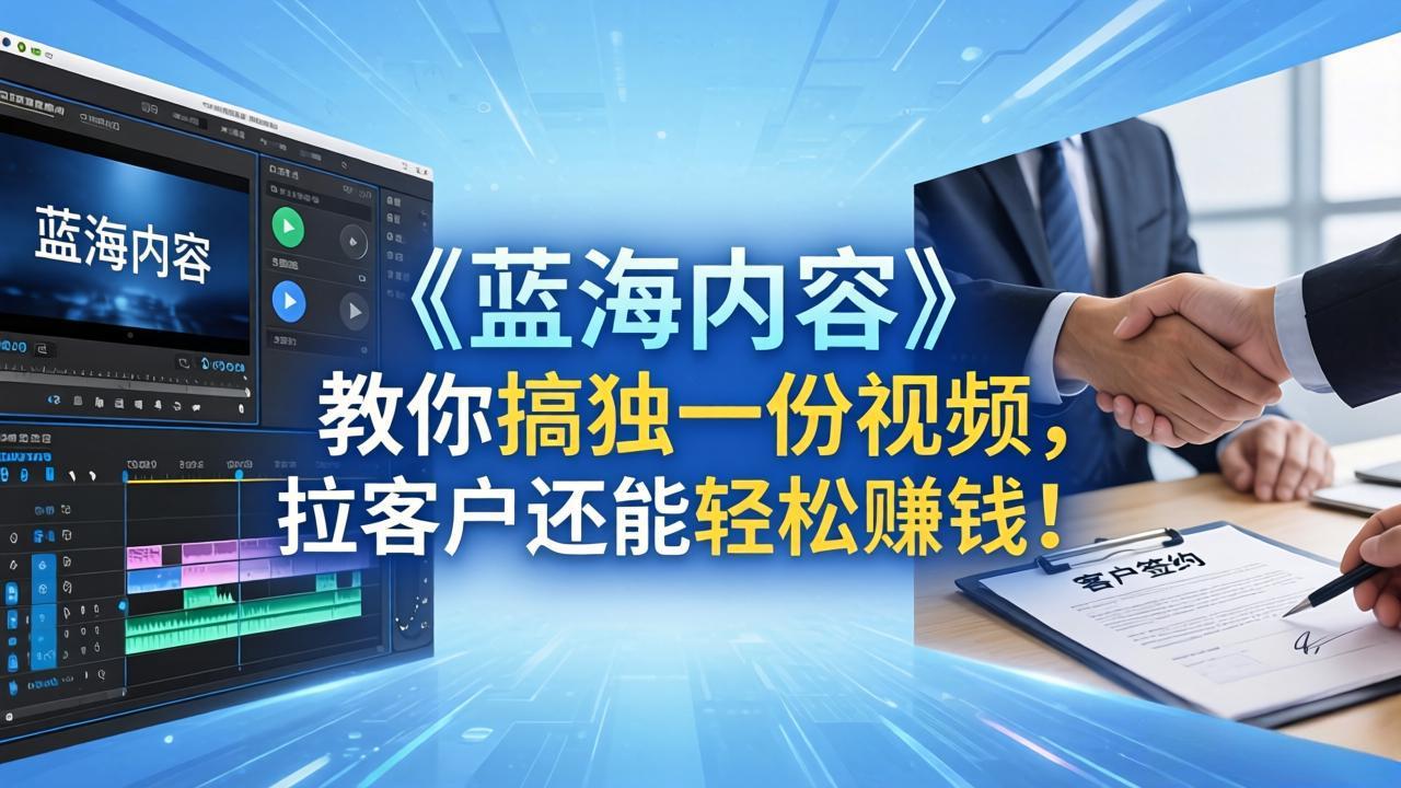 （18301期）做视频卷不动了？《蓝海内容》教你搞独一份视频，拉客户还能轻松赚钱！-靠谱项目库