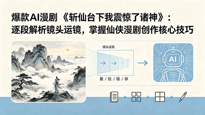 （18620期）爆款AI漫剧《斩仙台下我震惊了诸神》：逐段解析镜头运镜，掌握仙侠漫剧创作核心技巧-靠谱项目库
