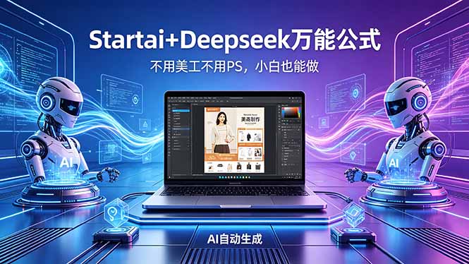 （18341期）AI自动做电商详情页：Startai+Deepseek万能公式，不用美工不用PS，小白也能做-靠谱项目库