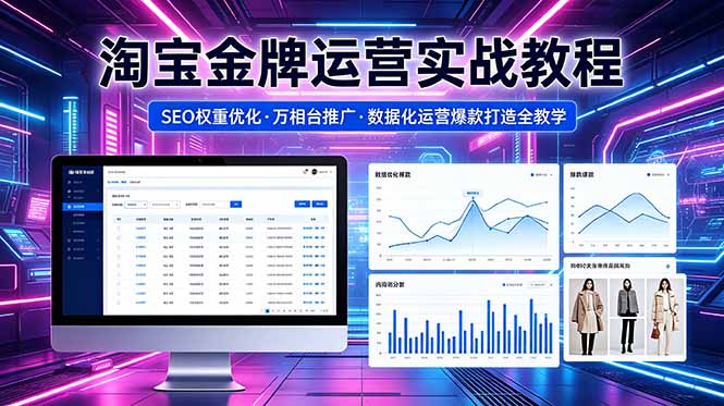 （18507期）2026 淘宝金牌运营实战教程，SEO权重优化万相台推广，数据化运营爆款打造全教学-靠谱项目库