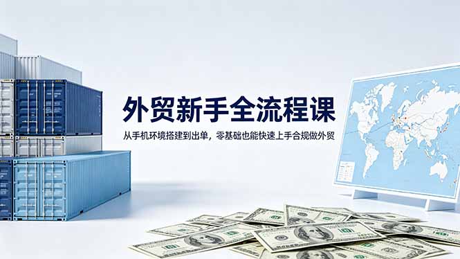 （18481期）外贸新手全流程课：从手机环境搭建到出单，零基础也能快速上手合规做外贸-靠谱项目库