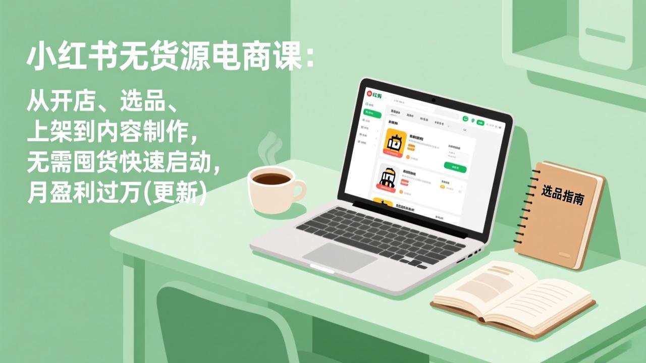 （18420期）小红书无货源电商课(5月12更新)：从开店、选品、上架到内容制作，无需囤货快速启动，月盈利过万-靠谱项目库