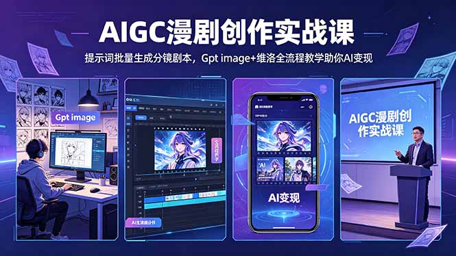 （18482期）AIGC漫剧创作实战课-更新5月16，提示词批量生成分镜剧本，Gpt image+维洛全流程教学助你AI变现-靠谱项目库
