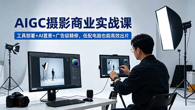 （18434期）AIGC 摄影商业实战课，工具部署+AI置景+广告级精修，低配电脑也能高效出片-靠谱项目库