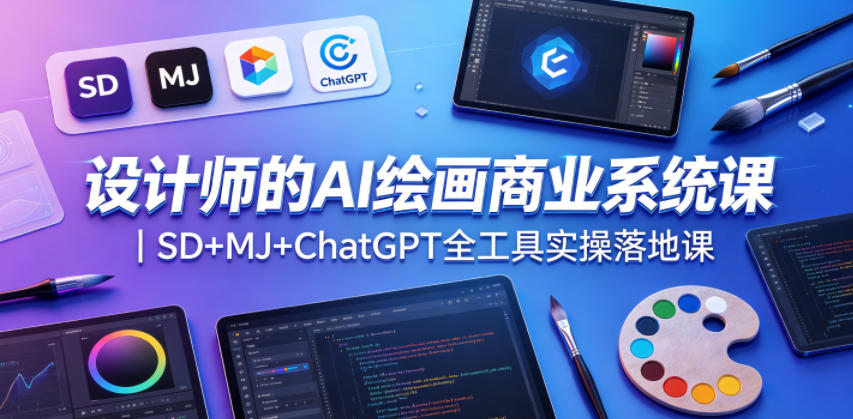 设计师的AI绘画商业系统课｜SD+MJ+ChatGPT全工具实操落地课-靠谱项目库