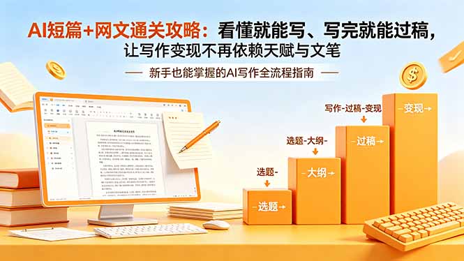 (18486期)AI短篇+网文通关攻略-更新4月:看懂就能写、写完就能过稿,让写作变现不再依赖天赋与文笔-靠谱项目库
