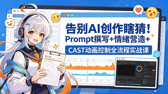 （18473期）告别AI创作瞎猜！Prompt撰写+情绪营造+CAST动画控制全流程实战课-靠谱项目库