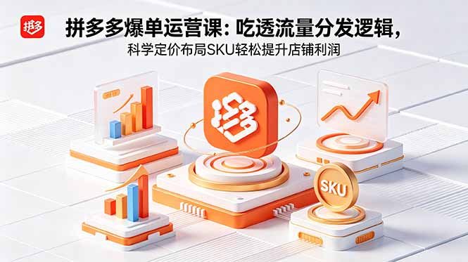 （18577期）拼多多爆单运营实战课：吃透流量分发逻辑，科学定价布局SKU轻松提升店铺利润-靠谱项目库