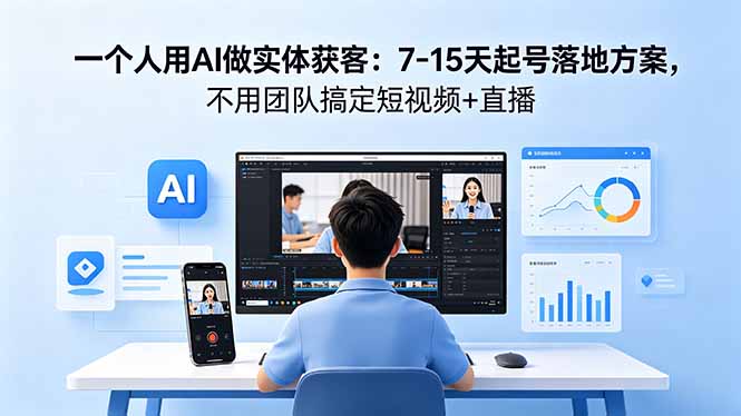 （18432期）一个人用AI做实体获客：7-15天起号落地方案，不用团队搞定短视频+直播-靠谱项目库