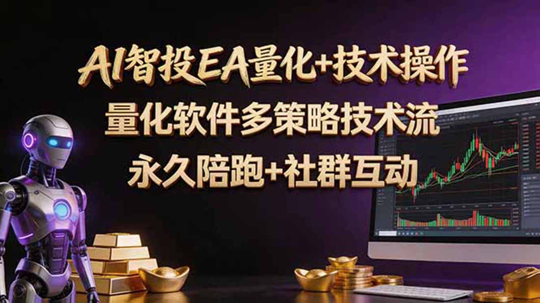 （18426期）AI智投EA量化操作技术训练营，软件自动操作，简单学习轻松上入手日入30-100U-靠谱项目库